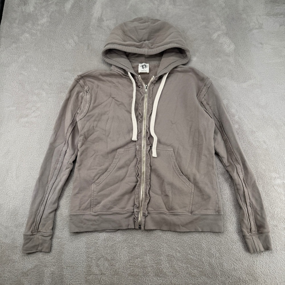We The Free Full Zip Hoodie Womens XS Gray Cotton French Terry Athleisure USA